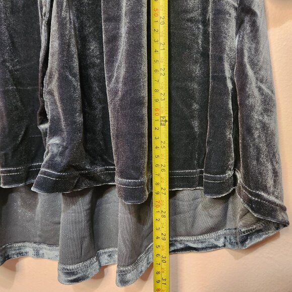 Y2K Inspired Dark Gray Velvet Button Down 3/4 Sleeve Tunic Casual Size Small - Picture 12 of 12
